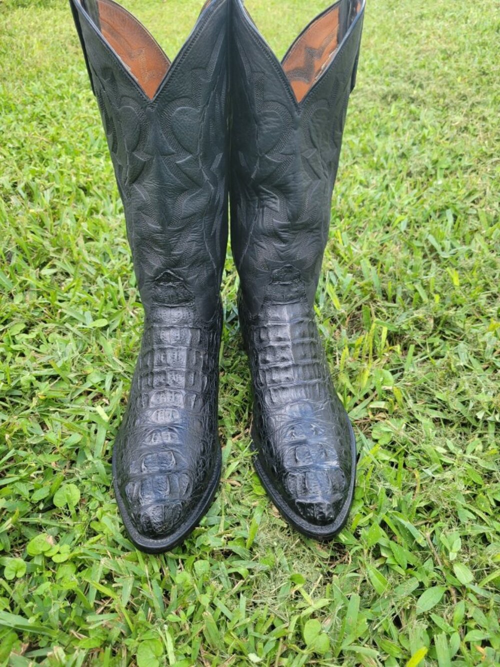 Vintage Lucchese Men's HUGE Alligator Classic Cowboy Boots 12D
